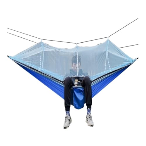 Hängematte Outdoor Moskitonetz Hängematte Anti-Moskito Hängematte Nylon Seide Gesponnen Indoor Camping Outdoor Hängematte Tragbar Outdoor Hängematte(Blue) von DWZXL