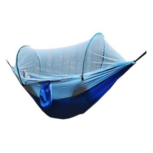 Hängematte Schnell Zu Öffnende Moskitonetz-Hängematte, Outdoor, Anti-Überschlag, Einzel- Und Doppel-Outdoor-Camping, Anti-Mücken Outdoor Hängematte(Blue,B) von DWZXL