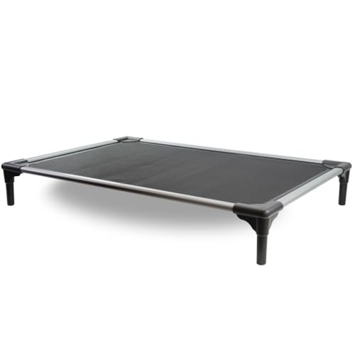 DWZXL Haustierbett Haustier-Campingbett, Aluminiumlegierung, Haustierbett, Aluminium-Hundebett, Hund, Sommer, atmungsaktives Campbett, erhöhtes Hundebett Hund Haustierbett(Silver) von DWZXL