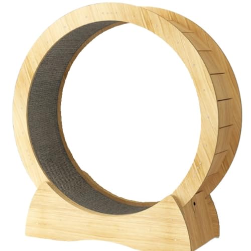 DWZXL Katzenrad Laufband for Katzen, leise, mit Rollen, Fitness-Sport, aus massivem Holz, Laufrad for Katzen, Kätzchen, Klettergerüst, Läufer, Katzenspielzeug Cat Wheel(B,L) von DWZXL