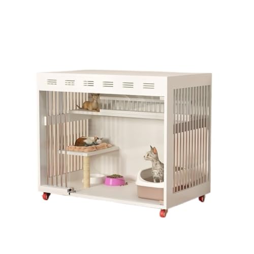 DWZXL katzenhaus Indoor Katzenvilla, Katzenkäfig, Zuhause, drinnen, Katzennest, Katzenhaus, Katzenhaus, Katzenschrank, Katzenburg, Haustierhaus, Katzenschrank Katzenkäfig(White) von DWZXL