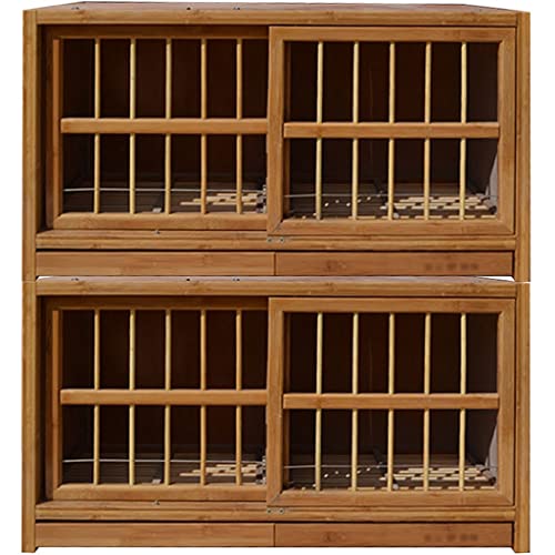 Volieren Drücken Ziehen Türen Und Fenster Taubenkäfig, Bambus Vogelkäfig, Doppelschubladen-Mistkasten Vogelvoliere, Anpassen Isolation Zucht Pigeon Nistkasten (Color : Brown*2, S : 80 * 40 * 45cm) Volieren Drücken Ziehen Türen Und Fenster Taubenkäfig, Bambus Vogelkäfig, Doppelschubladen-Mistkasten Vogelvoliere, Anpassen Isolation Zucht Pigeon Nistkasten (Color : Brown*2, S : 80 * 40 * 45cm) von DXIUM
