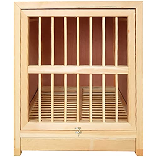 Volieren Massivholz Robust Taubenkäfig, Ausziehbare Kotwanne Vogelkäfig，Brieftaube Renntaube Pigeon Nistkasten, Vogelvoliere (Color : Natural, S : 40 * 40 * 45cm) von DXIUM