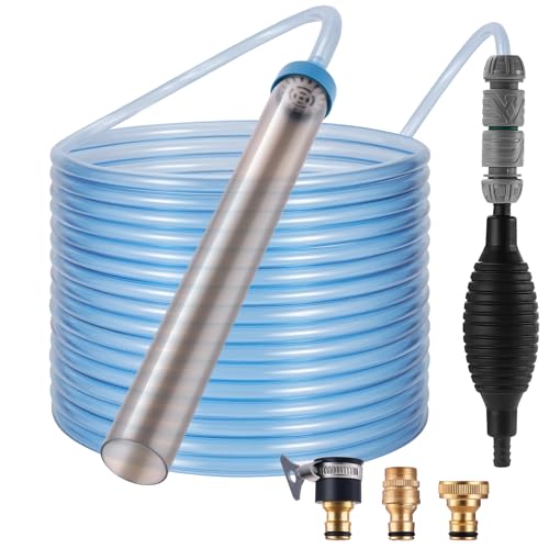 DXOVEEN Aquarium-Staubsauger, Kiessauger für Aquarium, Siphon, Wasserwechsler für Aquarium, mit vier Wasserhahn-Adaptern und langem Schlauch (15 m) von DXOVEEN