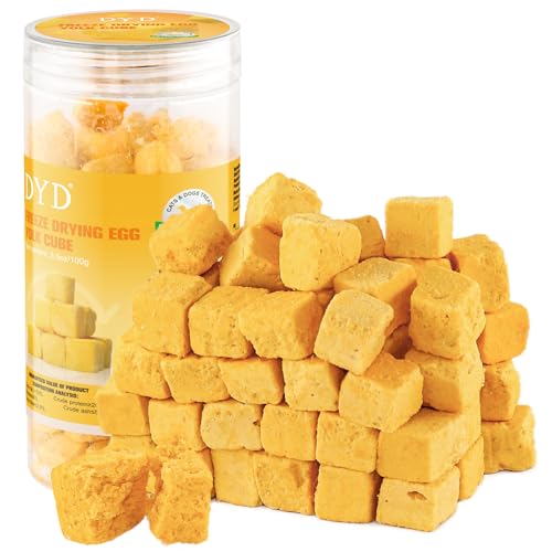 DYD Gefriergetrocknetes Eigelb für Katzen & Hunde – Natürlicher Knuspersnack – Einzelzutat-Leckerli – Ideal für Training & Fellpflege – Getreidefrei, ohne Zusätze – 100g DYD Gefriergetrocknetes Eigelb für Katzen & Hunde – Natürlicher Knuspersnack – Einzelzutat-Leckerli – Ideal für Training & Fellpflege – Getreidefrei, ohne Zusätze – 100g von DYD