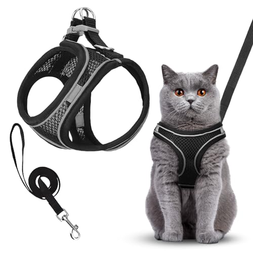 Atmungsaktiv Katzen Geschirr Set, Hunde Ausbruchsicher Reflektierend Geschirr, Dauerhaft Verstellbares Katzengeschirr mit Leine, Breathable Puppy Harness for Outdoor Walks (XS) Atmungsaktiv Katzen Geschirr Set, Hunde Ausbruchsicher Reflektierend Geschirr, Dauerhaft Verstellbares Katzengeschirr mit Leine, Breathable Puppy Harness for Outdoor Walks (XS) von DYMHQ