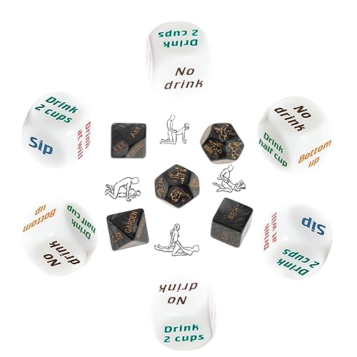 DYNLAB 6 Identische Trinkspielwürfel Und 5 Schwarze Würfel Für Unterhaltung Und Humor. DYNLAB 6 Identische Trinkspielwürfel Und 5 Schwarze Würfel Für Unterhaltung Und Humor. von DYNLAB