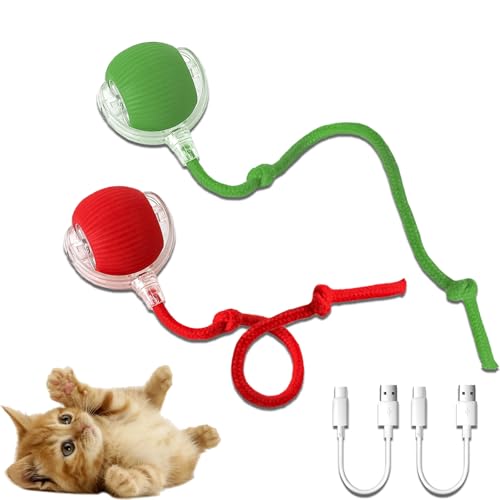 Interaktives Katzenball-Spielzeug, automatisch beweglicher, elektrischer Hundeball, 360 ° intelligent, rollende Haustierjagd mit Schwanz, Sellerie, Haustierspielzeug Interaktives Katzenball-Spielzeug, automatisch beweglicher, elektrischer Hundeball, 360 ° intelligent, rollende Haustierjagd mit Schwanz, Sellerie, Haustierspielzeug von DYOUen
