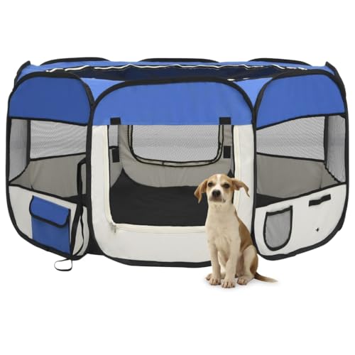 hundeboxen,hundebox möbel,hundeschlafbox,Faltbarer Welpenlaufstall mit Tragetasche Blau 125x125x61 cmEntworfen für Garten und Terrasse. hundeboxen,hundebox möbel,hundeschlafbox,Faltbarer Welpenlaufstall mit Tragetasche Blau 125x125x61 cmEntworfen für Garten und Terrasse. von DYRJDJWIDHW
