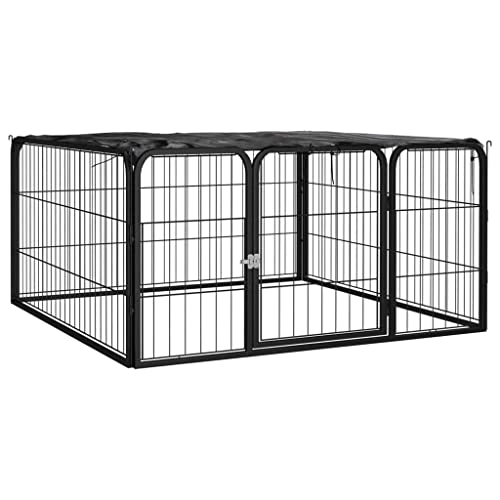 hundetransportbox alu,hundebox zuhause,Dog Crate Indoor,4-TLG. Hundelaufstall Schwarz 100x50cm Stahl PulverbeschichtungEntworfen für Garten und Terrasse. hundetransportbox alu,hundebox zuhause,Dog Crate Indoor,4-TLG. Hundelaufstall Schwarz 100x50cm Stahl PulverbeschichtungEntworfen für Garten und Terrasse. von DYRJDJWIDHW