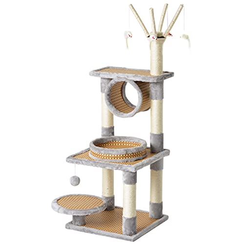 DYWOZDP Katzenklettergerüst Kratzbaum Sisal Kleine Katze Kratzsäule Katzenturm Katzenstreu Katzensprungplattform Katzenkratzbrett,Grau DYWOZDP Katzenklettergerüst Kratzbaum Sisal Kleine Katze Kratzsäule Katzenturm Katzenstreu Katzensprungplattform Katzenkratzbrett,Grau von DYWOZDP