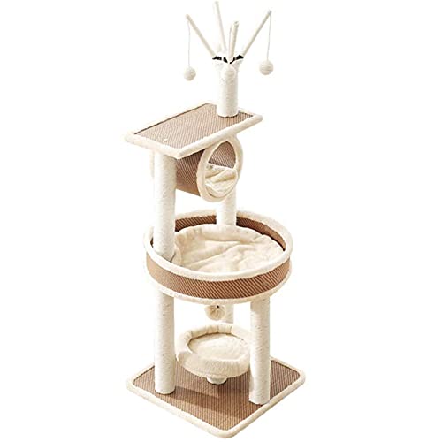 DYWOZDP Kratzbaum Katzenklettergerüst Sisal Kleine Katze Kratzsäule Katzenturm Katzenstreu Katzensprungplattform Rattanmatte von DYWOZDP