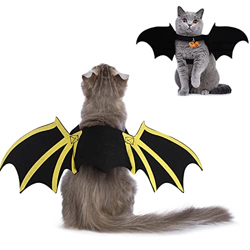 DZAY Halloween Haustier Fledermausflügel, Hund Katze Vampir Fledermaus Flügel Kostüme,Pet Hund Bat Wings Katze Fledermaus Kostüm für Halloween Cosplay Party (L) von DZAY