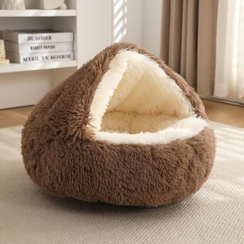 DZDPIYEZA Winter-Katzenbett mit warmer Schale, halbgeschlossenes Katzenbett, halbumrandetes Hundebett, geschlossenes Katzenbett DZDPIYEZA Winter-Katzenbett mit warmer Schale, halbgeschlossenes Katzenbett, halbumrandetes Hundebett, geschlossenes Katzenbett von DZDPIYEZA