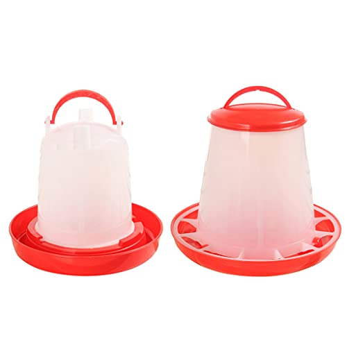 DZHCBNE 1Set 2 Stück Huhn Trinker Und Feeder, Geflügel Trinker, Huhn Trinker, Küken Wasser Feeder, Vogel Trog Feed Water Dispenser, Für Hausgeflügel Vogel Feeder Dispenser DZHCBNE 1Set 2 Stück Huhn Trinker Und Feeder, Geflügel Trinker, Huhn Trinker, Küken Wasser Feeder, Vogel Trog Feed Water Dispenser, Für Hausgeflügel Vogel Feeder Dispenser von DZHCBNE