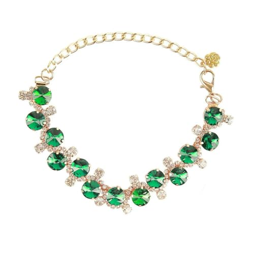 DaBingDian Luxuriöses Katzenhalsband mit Kristallen, verstellbare Halskette mit glitzernden Edelsteinen für Welpen und Kätzchen – modisches Haustier-Accessoire von DaBingDian