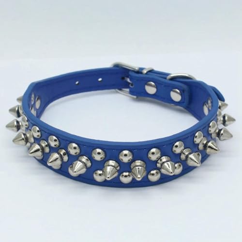 DaBingDian Stilvolles Hundehalsband aus PU-Leder, verstellbares Halsband mit Nietenbesatz für kleine und mittelgroße Hunderassen – 8 Farben erhältlich von DaBingDian