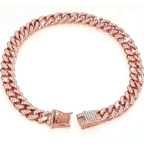 DaBingDian Strass-Hundehalsband, luxuriöse Metallkette für alle Hunde- und Katzenrassen, kubanische Gliederkette, Hip-Hop-Halskette, große Goldkette DaBingDian Strass-Hundehalsband, luxuriöse Metallkette für alle Hunde- und Katzenrassen, kubanische Gliederkette, Hip-Hop-Halskette, große Goldkette von DaBingDian