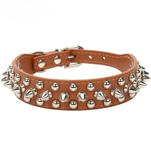 DaBingDian Verstellbares Hundehalsband aus PU-Leder mit Metallnieten-Spikes, Halsband im Punk-Stil mit Nieten für kleine Hunde und Katzen DaBingDian Verstellbares Hundehalsband aus PU-Leder mit Metallnieten-Spikes, Halsband im Punk-Stil mit Nieten für kleine Hunde und Katzen von DaBingDian