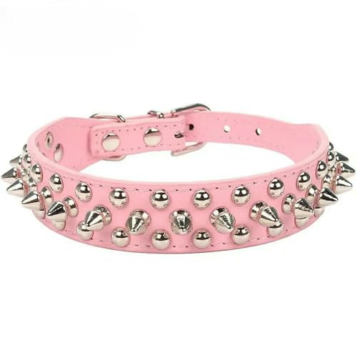 DaBingDian Verstellbares Hundehalsband aus PU-Leder mit Punk-Nieten-Spikes, stilvolles Haustierhalsband mit Nieten für kleine Hunde und Katzen DaBingDian Verstellbares Hundehalsband aus PU-Leder mit Punk-Nieten-Spikes, stilvolles Haustierhalsband mit Nieten für kleine Hunde und Katzen von DaBingDian