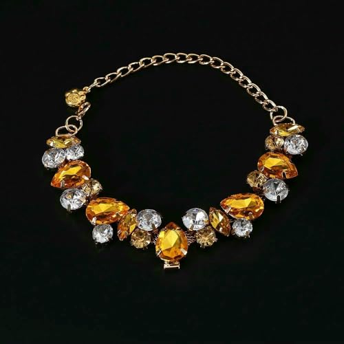 DaBingDian Verstellbares Katzenhalsband mit Kristall-Strasssteinen, glitzernde Hochzeitskette für Welpen und Kätzchen – süßes Haustier-Schmuck-Accessoire von DaBingDian