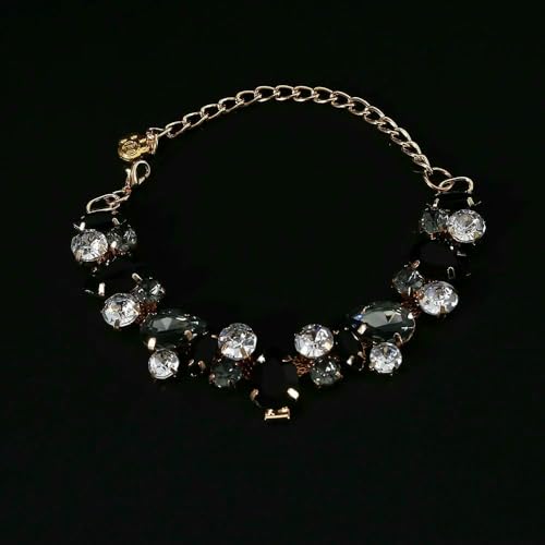 DaBingDian Verstellbares Katzenhalsband mit Kristall-Strasssteinen, glitzernde Hochzeitskette für Welpen und Kätzchen – süßes Haustier-Schmuck-Accessoire von DaBingDian