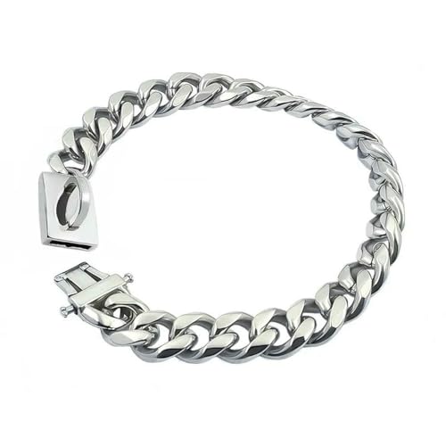 Goldenes Hundehalsband aus Edelstahl, 19 mm breites, Robustes Metallhalsband für mittelgroße und große Hunde – Französische Bulldogge, Labrador Goldenes Hundehalsband aus Edelstahl, 19 mm breites, Robustes Metallhalsband für mittelgroße und große Hunde – Französische Bulldogge, Labrador von DaBingDian