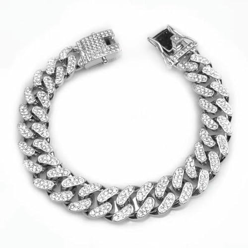 Luxus-Designer-Hundehalsband-Armband Bling Diamond Dog Halskette Cuban Goldkette für Pitbull Big Dogs Schmuck Metallmaterial Luxus-Designer-Hundehalsband-Armband Bling Diamond Dog Halskette Cuban Goldkette für Pitbull Big Dogs Schmuck Metallmaterial von DaBingDian