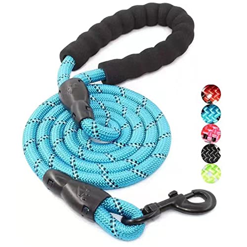 5FT Dog Leash with Comfortable Padded Handle and Strong Reflective Rope for Night Walking,Small Medium and Large Dogs,1.2 * 150CM,Blue von DaBoJinGo