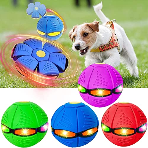 DaBoJinGo Haustier Spielzeug Fliegende Untertasse Ball,Fliegende Untertasse Ball Hund Spielzeug,Dekompression Fliegen Flachwurf Scheibenbälle Spielzeug Für Kinder Sport Kinder Geschenk,6 Lights,4PCS von DaBoJinGo