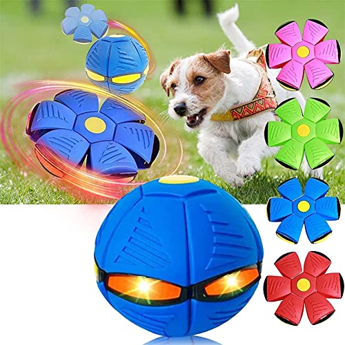 DaBoJinGo Haustier Spielzeug Fliegende Untertasse Ball,Fliegende Untertasse Ball Hund Spielzeug,Dekompression Fliegen Flachwurf Scheibenbälle Spielzeug Für Kinder Sport Kinder Geschenk,6 Lights,Blue von DaBoJinGo