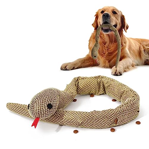 DaBoJinGo Schnüffelspielzeug Für Hunde, Interaktives, Unzerstörbares Trainings-Quietschspielzeug in Schlangenform, Interaktives Hundespielzeug Gegen Langeweile, Stress Abbauen von DaBoJinGo