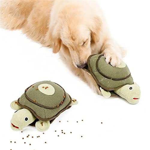 DaBoJinGo Shrunk Tortoise Hundespielzeug Hundetrainingsspielzeug zum Spielen, Schnüffelhundespielzeug, quietschendes interaktives Crinkle-Hundespielzeug für Langeweile beim Herumsuchen von DaBoJinGo