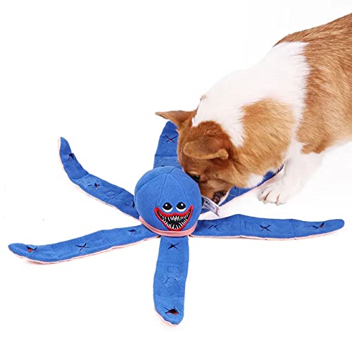 DaBoJinGo Snuffle Octopus Hundespielzeug, Individuelles Hundespielzeug, Quietschendes Spielzeug, Quietschendes Interaktives Crinkle-Hundespielzeug Für Langeweile-Futtersuche-Training von DaBoJinGo