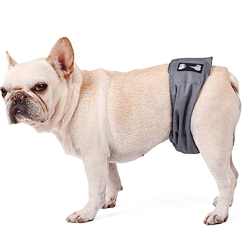 Waschbares Bauchband Für Männliche Hunde, Hundewindeln, Antibakterielle, Atmungsaktive, Saugfähige Und Auslaufsichere Windeln Für Männliche Hunde Für Haustiere,XL,Grey von DaBoJinGo