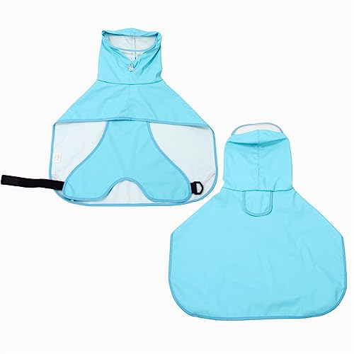 Wasserdichter Regenmantel für Haustiere, Regenbekleidung, verstellbare Lange Klettbänder, wasserdichter, Leichter, atmungsaktiver Poncho für mittelgroße und große Hunde,3XL,Blue von DaBoJinGo