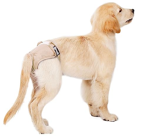 Windeln für Hündinnen, waschbare, Wiederverwendbare Windeln für Hunde, verstellbare Größe, Windeln für Hündinnen bei Haustierinkontinenz, für Hunde in Hitze,XS,Beige von DaBoJinGo