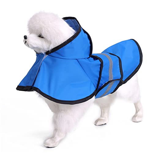 wasserdichte Hunde-Regenjacke, Allwetter-reflektierender Hunde-Regenmantel mit Kapuze – Verstellbarer Slicker-Poncho-Regenbekleidung für kleine, mittelgroße und große Hunde,S von DaBoJinGo