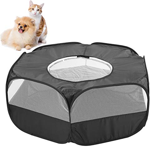 DaMohony Faltbarer Hamsterzaun für Kleintiere, automatische Öffnung, für den Innen- und Außenbereich, für kleine Haustiere, mit Abdeckung und Seitentuch von DaMohony