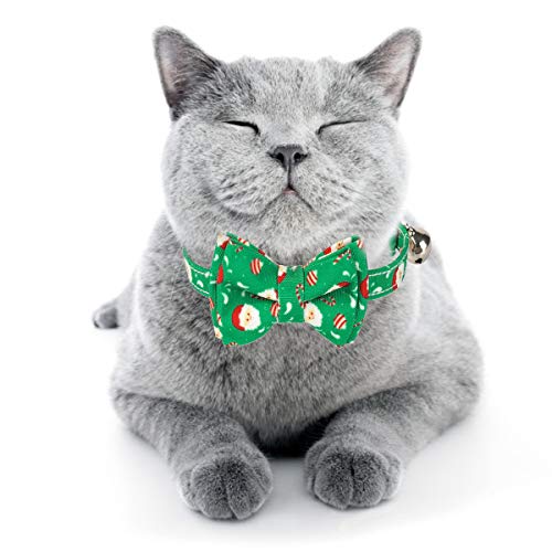 DaMohony Katzenhalsband für Haustiere, Weihnachtsschleife, verstellbares Halsband für Katzen von DaMohony