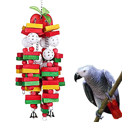 DaMohony Papageien, Holz, zum Kauen, für Vogelkäfig, Beißspielzeug für graue Kakadus, Aras, kleine und mittelgroße Papageien von DaMohony