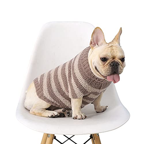Gestreifter Strickpullover für Hunde im Winter, warme Haustierbekleidung für kleine und mittelgroße Hunde von DaMohony