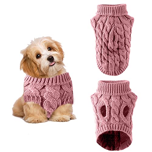 Hunde-Pullover mit Rollkragen, für den Winter, warm, für Hunde mit einem Gewicht von weniger als 6 kg von DaMohony