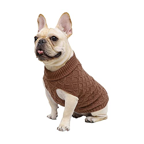 Hundekleidung Weste Weich Warm Strickpullover Zopfstrickpullover für Haustier Hund Winter Kaltkleidung Outfits von DaMohony
