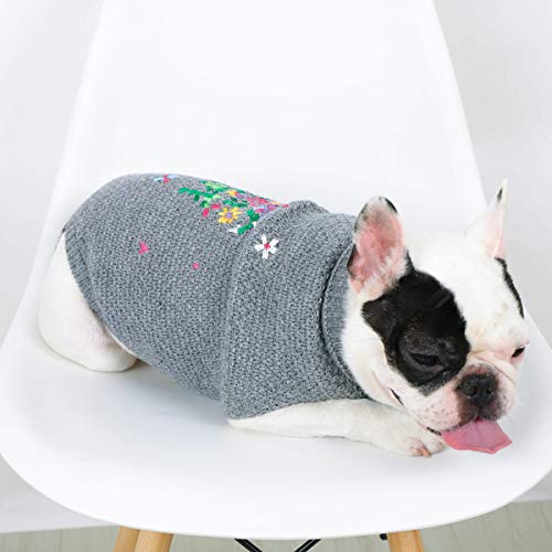 Hundepullover mit Blumenmuster für den Winter, warme Haustierkleidung für Hunde und Katzen, Strickware, Weste für kleine Hunde, mittelgroße Hunde, große Hunde von DaMohony
