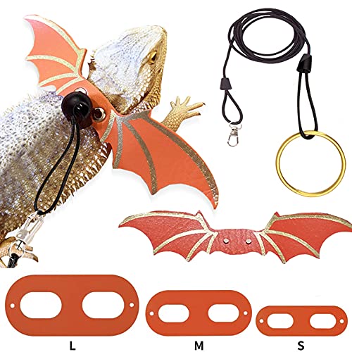 Lizard Leash Harness Set Verstellbare Fledermausflügel Leine Geschirr für Bartdrache Eidechse Walking Kostüm von DaMohony