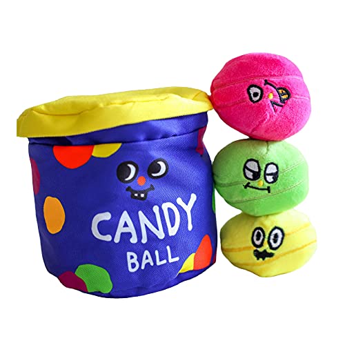 Plüsch-Bälle für Süßigkeiten, Spielzeug mit Geräuschen, Futtersuche, Snacks, Spielzeug, interaktives Quietschspielzeug von DaMohony