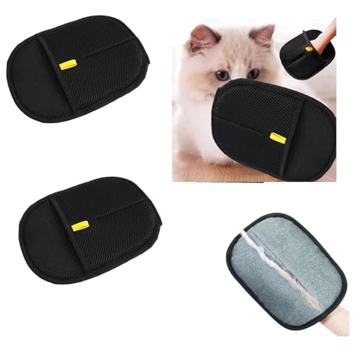 DaPongZhi Fellmagnet Handschuhe 2 Stück Tierhaarentferner Handschuh für Hunde & Katzen Wiederverwendbarer Doppelseitiger Haustierhaarentferner Handschuh,Antistatischer Fellpflege Handschuh von DaPongZhi