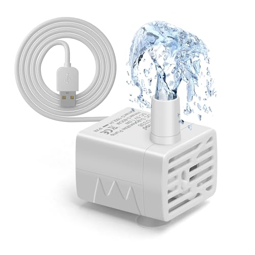 DaToo Katzenwasserbrunnenpumpe Ultra-leise USB 5V Tauchbrunnen Haustier Trinkbrunnen Ersatzpumpe IPX8 Wasserdicht Katze Wasserspender Pumpe von DaToo