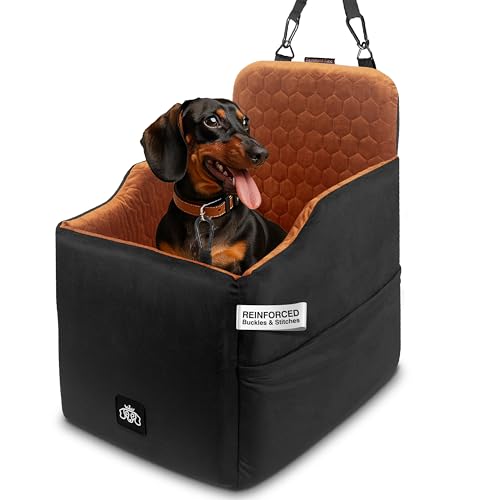 Dachshund Tribe Hundeautositz für kleine Hunde; kleines Hundebett für Auto; maschinenwaschbarer Bezug, kratz- und wasserabweisend, höhenverstellbar, rutschfeste Unterseite (Königsschwarz, Größe S/M) Dachshund Tribe Hundeautositz für kleine Hunde; kleines Hundebett für Auto; maschinenwaschbarer Bezug, kratz- und wasserabweisend, höhenverstellbar, rutschfeste Unterseite (Königsschwarz, Größe S/M) von Dachshund Tribe